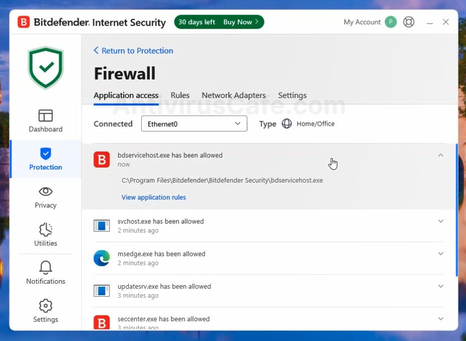 Bitdefender Internet Security Firewall